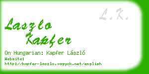 laszlo kapfer business card